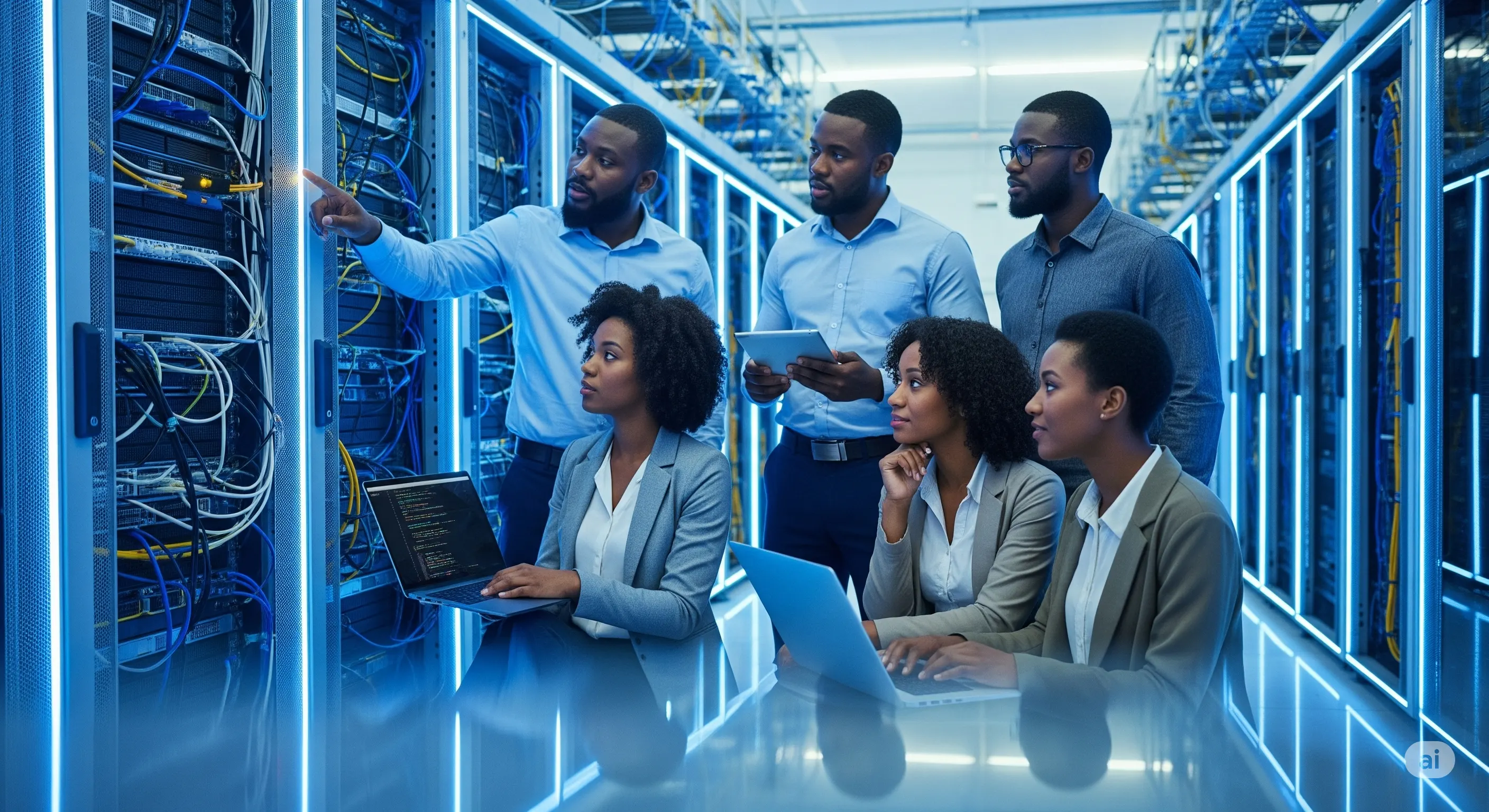 Modern office with IT equipment